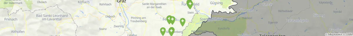 Kartenansicht für Apotheken-Notdienste in der Nähe von Fehring (Südoststeiermark, Steiermark)